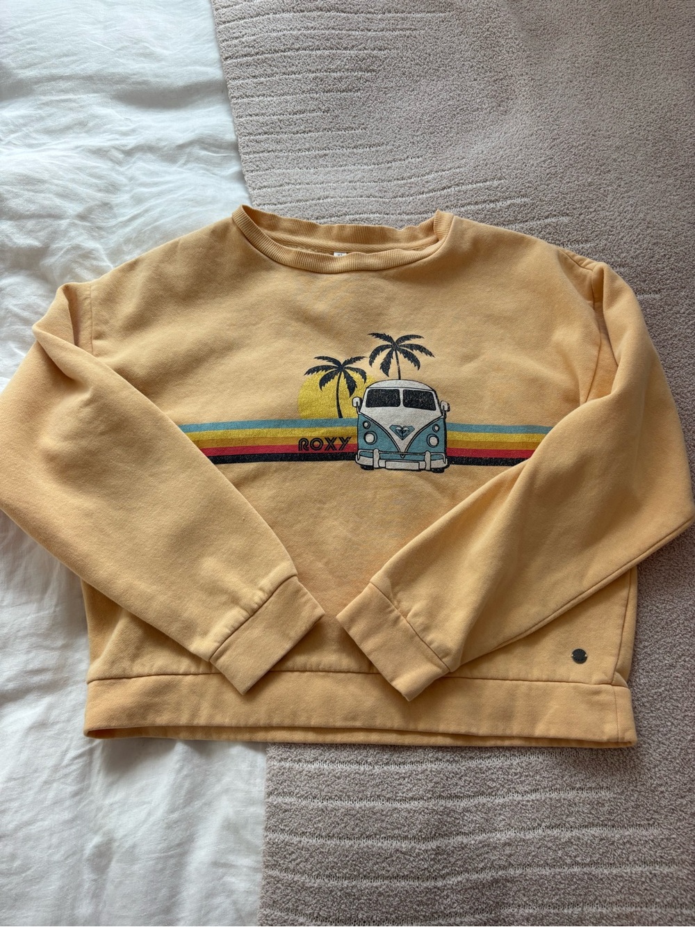 Vintage Roxy Yellow Graphic Sweatshirt